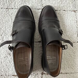 Men's Black Leather Double Monk Strap